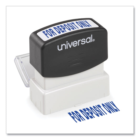 Universal Message Stamp, for DEPOSIT ONLY, Pre-Inked One-Color, Blue (10056)