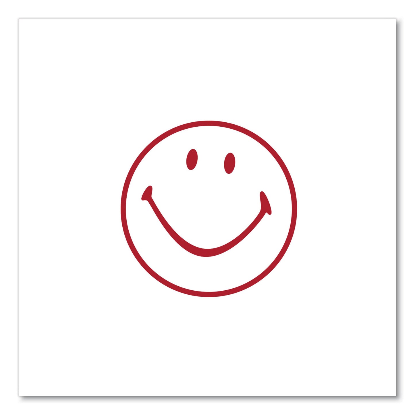 Universal Round Message Stamp, SMILEY FACE, Pre-Inked/Re-Inkable, Red (10080)
