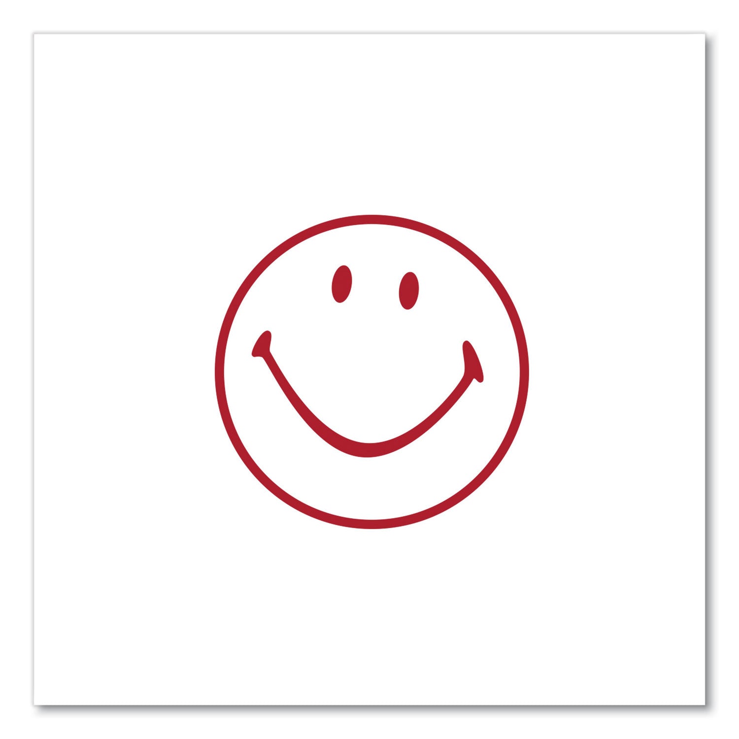 Universal Round Message Stamp, SMILEY FACE, Pre-Inked/Re-Inkable, Red (10080)