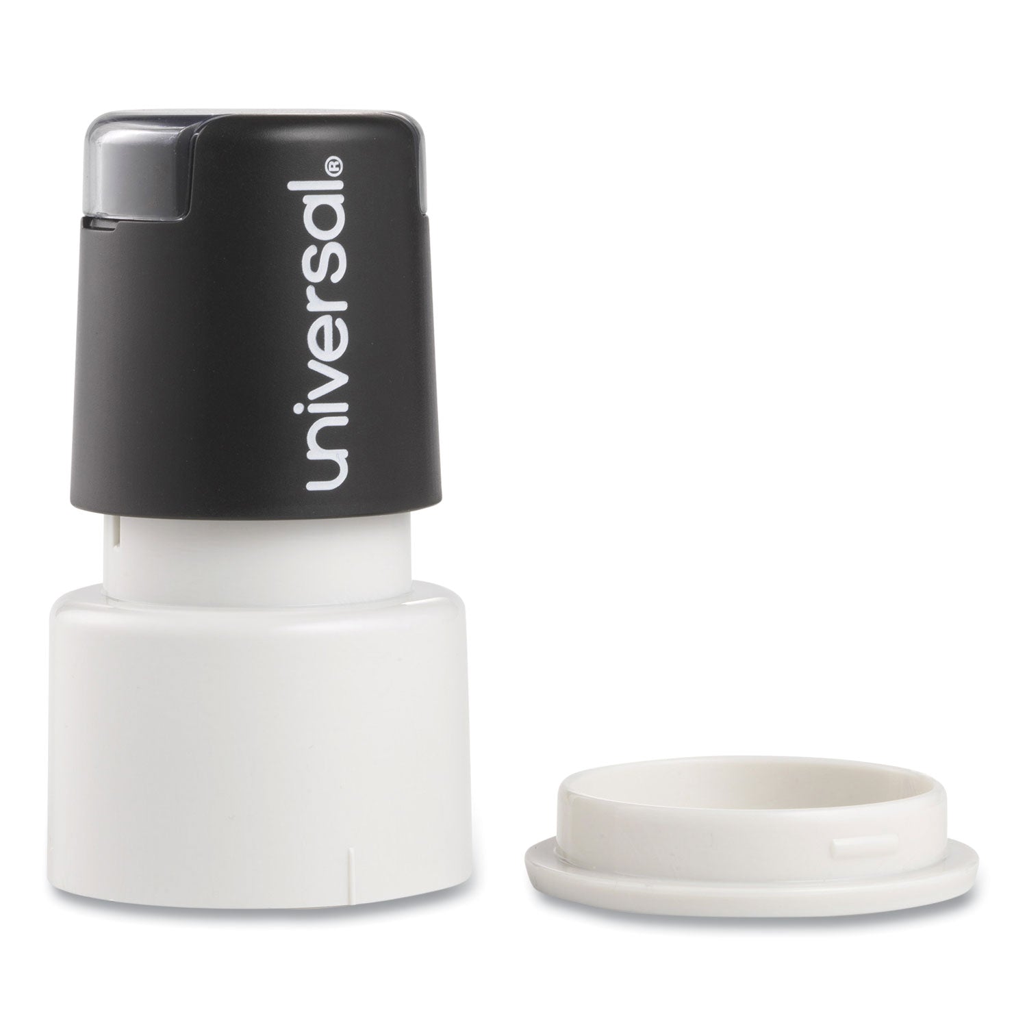 Universal Round Message Stamp, SMILEY FACE, Pre-Inked/Re-Inkable, Red (10080)