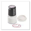 Universal Round Message Stamp, SMILEY FACE, Pre-Inked/Re-Inkable, Red (10080)