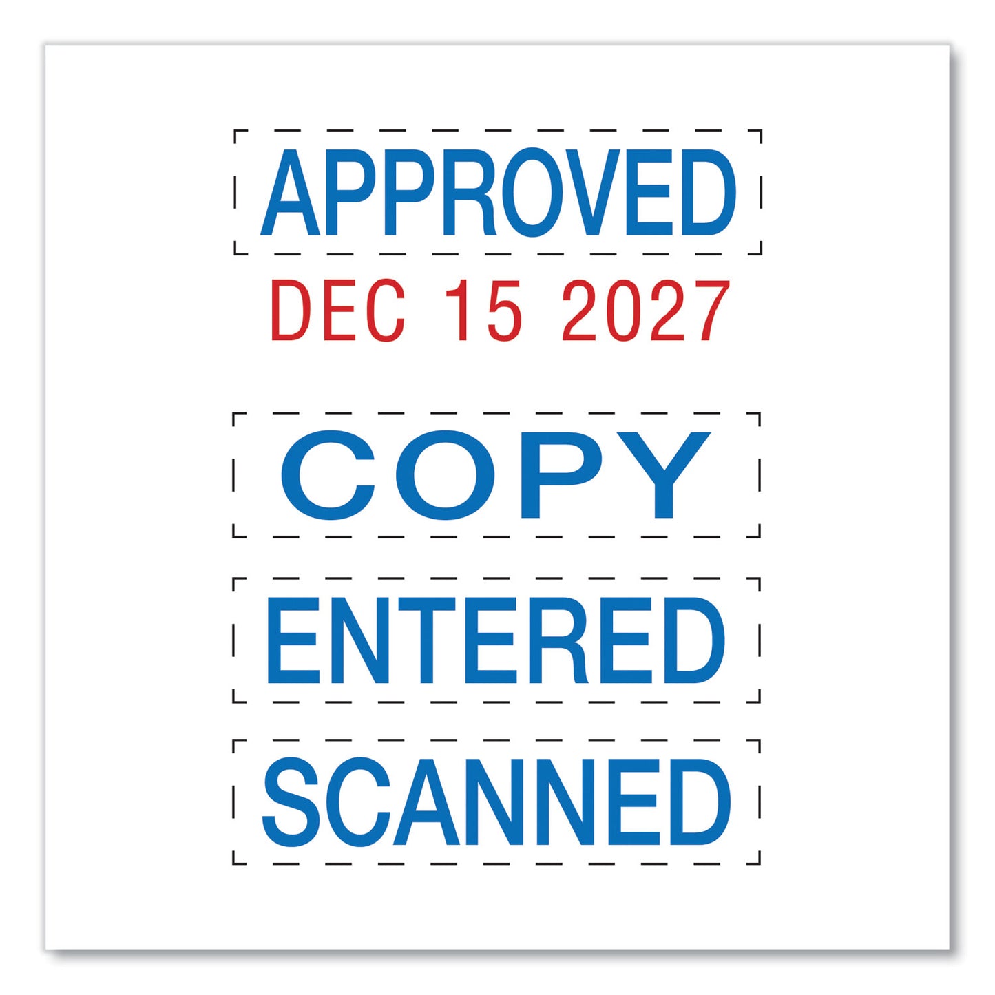 Trodat Printy Economy Micro 5-in-1 Date Stamp, Self-Inking, 1" x 0.75", Blue/Red (E4853L)