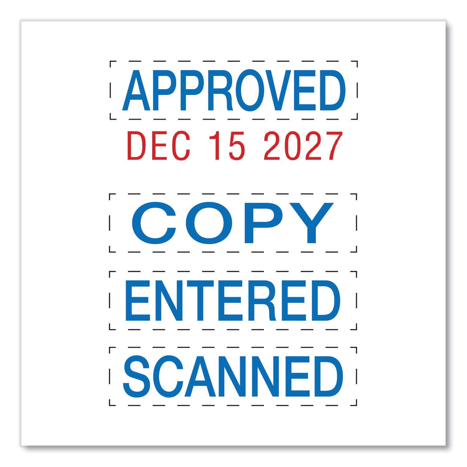 Trodat Printy Economy Micro 5-in-1 Date Stamp, Self-Inking, 1" x 0.75", Blue/Red (E4853L)