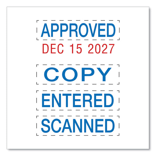 Trodat Printy Economy Micro 5-in-1 Date Stamp, Self-Inking, 1" x 0.75", Blue/Red (E4853L)