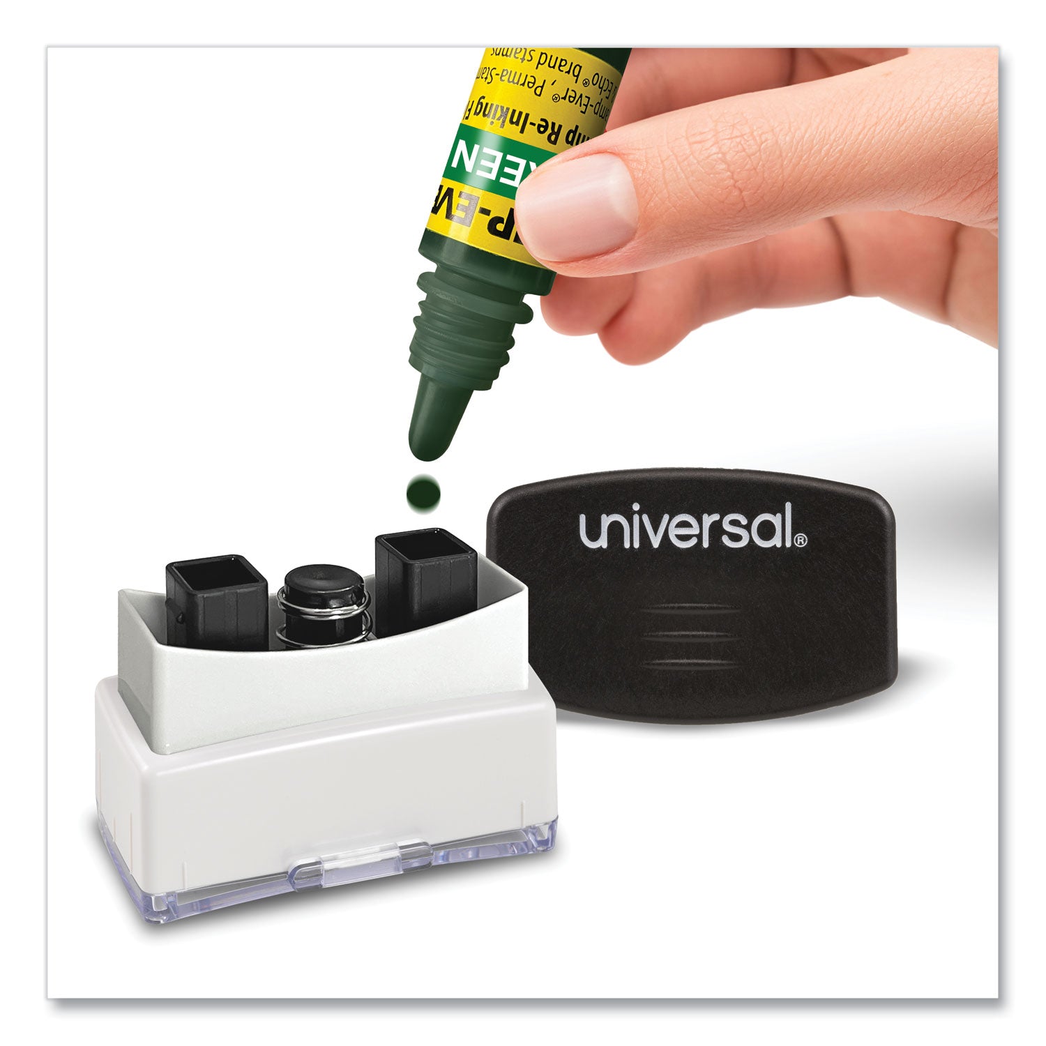 Trodat Refill Ink for Clik! and Universal Stamps, 7 mL Bottle, Green (IG64)