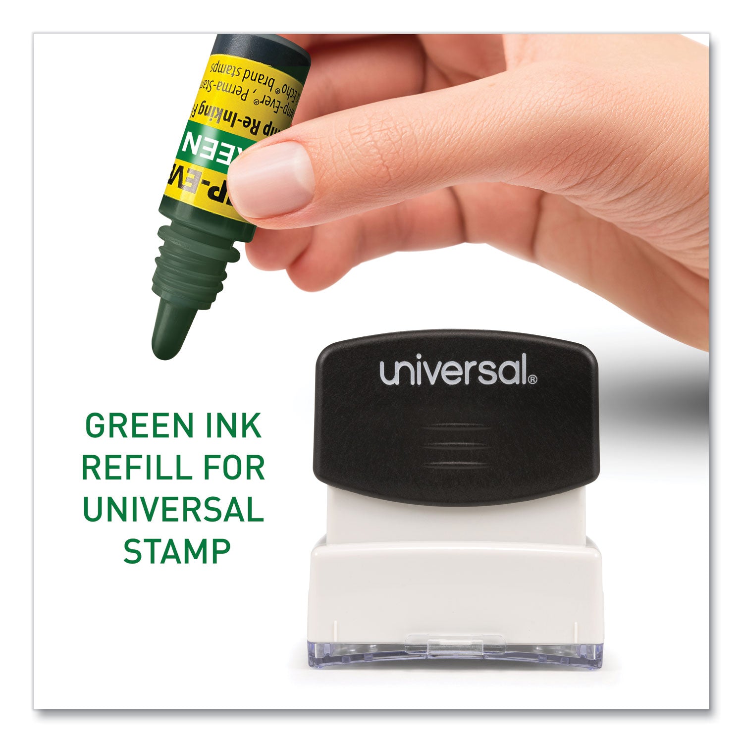 Trodat Refill Ink for Clik! and Universal Stamps, 7 mL Bottle, Green (IG64)