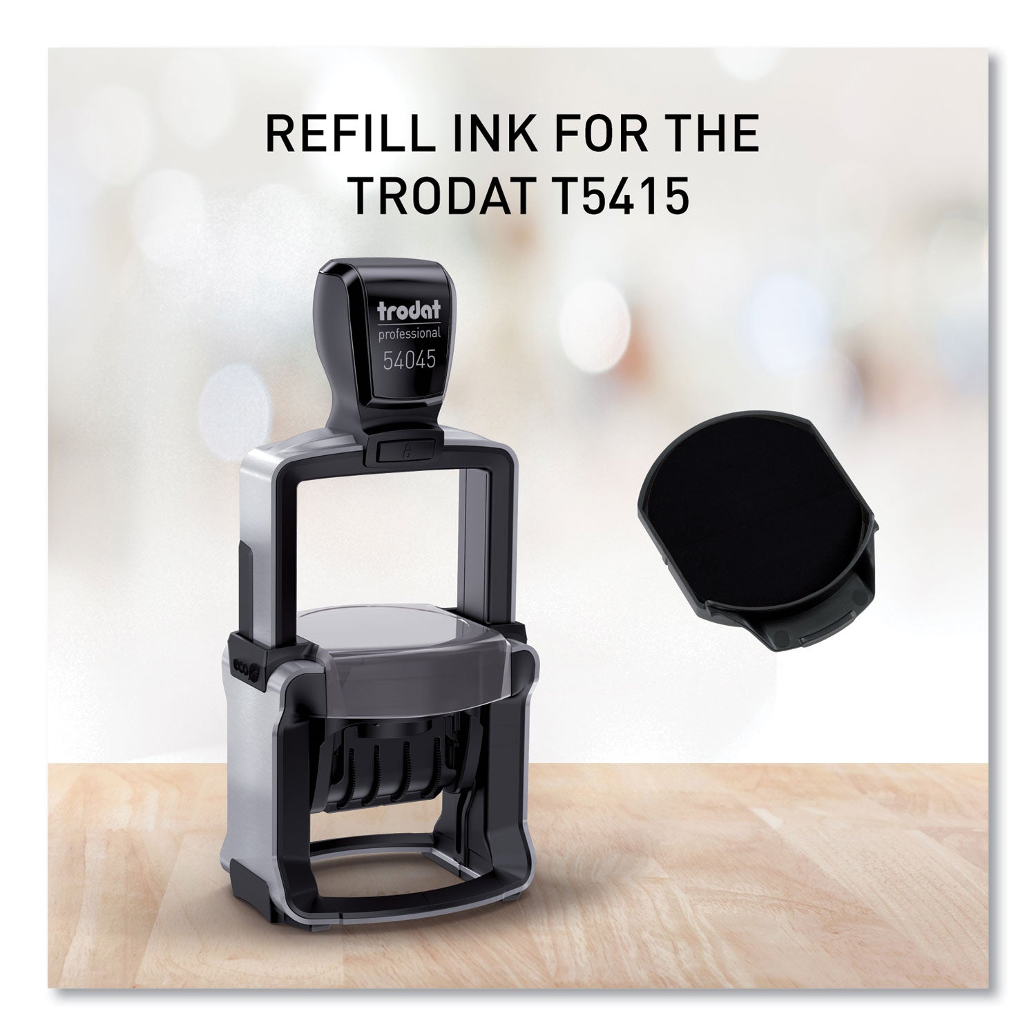 T5415 Professional Replacement Ink Pad for Trodat Custom Self-Inking Stamps, 1.75" Diameter, Black (P5415BK)