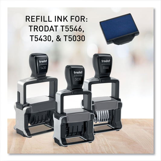 T5430 Professional Replacement Ink Pad for Trodat Custom Self-Inking Stamps, 1" x 1.63", Blue (P5430BL)