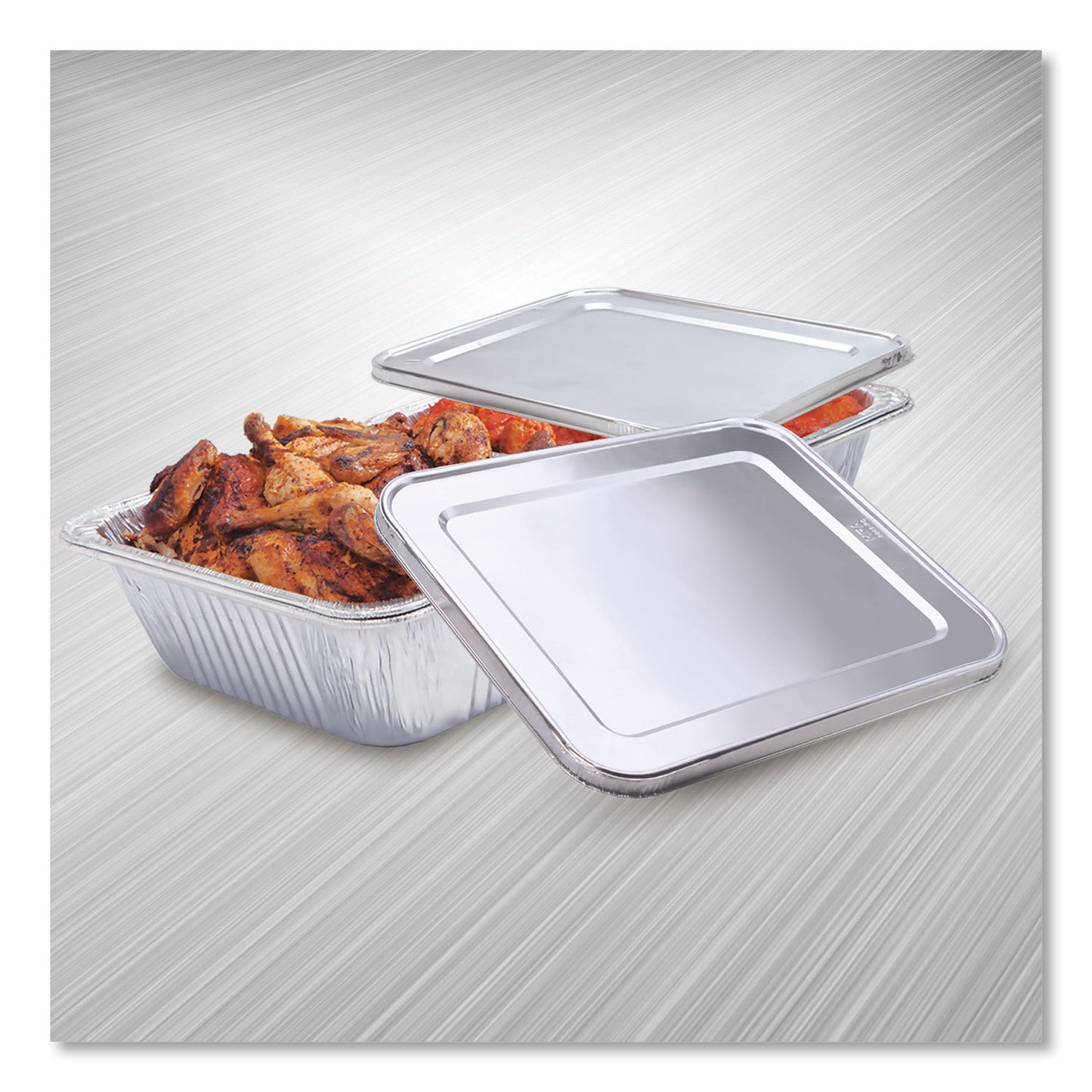 HFA Steam Table Pan Lids, Full Curl Edge, Fits Half-Size Pan, 0.62" Deep, 11.16 x 12.75, 100/Carton (204930100FC)