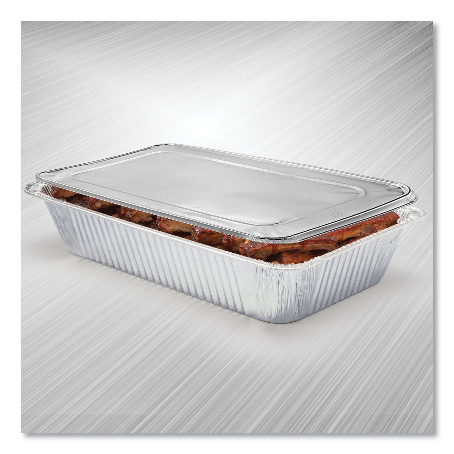 HFA Steam Table Pan Lids, Full Curl Edge, Fits Full-Size Pan, 0.62" Deep, 12.87 x 20.81, 50/Carton (20504550FC)