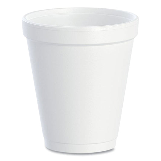 Dart Foam Drink Cups, 8 oz, White, 25/Bag, 40 Bags/Carton (W8J8S)