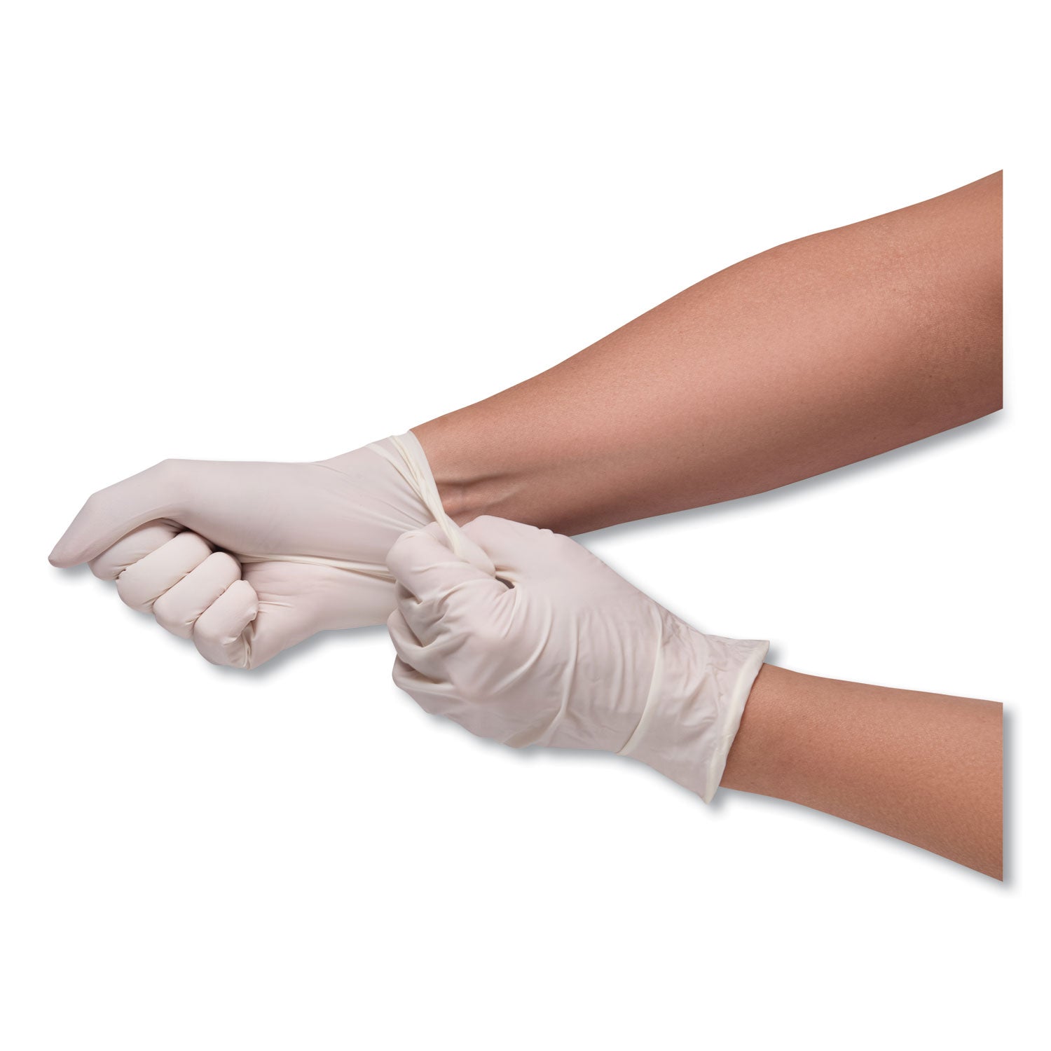 SemperCare Stretch Vinyl Examination Gloves, Cream, Medium, 100/Box, 10 Boxes/Carton (SCVNP103)