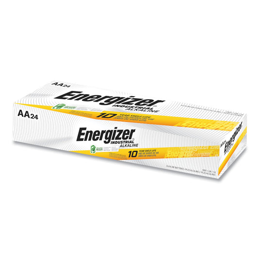 Energizer Industrial Alkaline AA Batteries, 1.5 V, 24/Box (EN91)