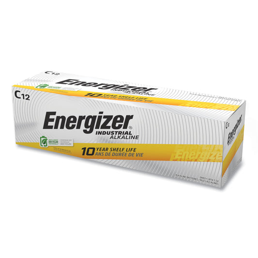 Energizer Industrial Alkaline C Batteries, 1.5 V, 12/Box (EN93)