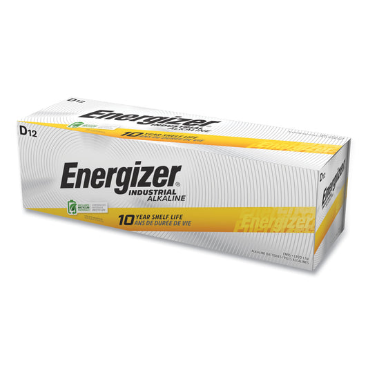 Energizer Industrial Alkaline D Batteries, 1.5 V, 12/Box (EN95)