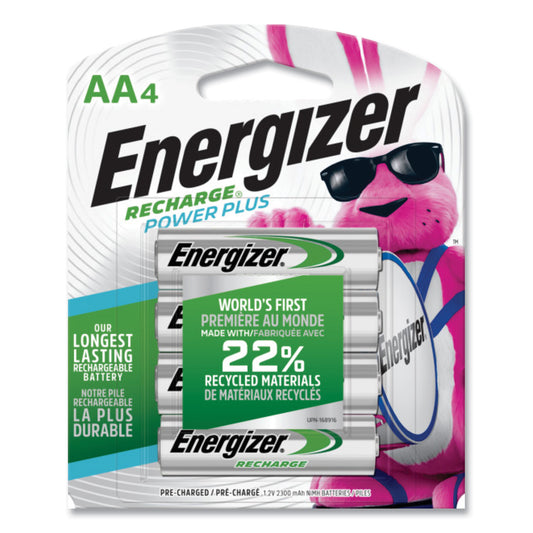 Energizer NiMH Rechargeable AA Batteries, 1.2 V, 4/Pack (NH15BP4)