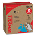 WypAll X50 Cloths, POP-UP Box, 12.5 x 9.1, White, 168/Box, 10 Boxes/Carton (83550)