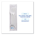 Boardwalk Six-Piece Cutlery Kit, Condiment/Fork/Knife/Napkin/Teaspoon, White, 250/Carton (FKTNSMWPSWH)