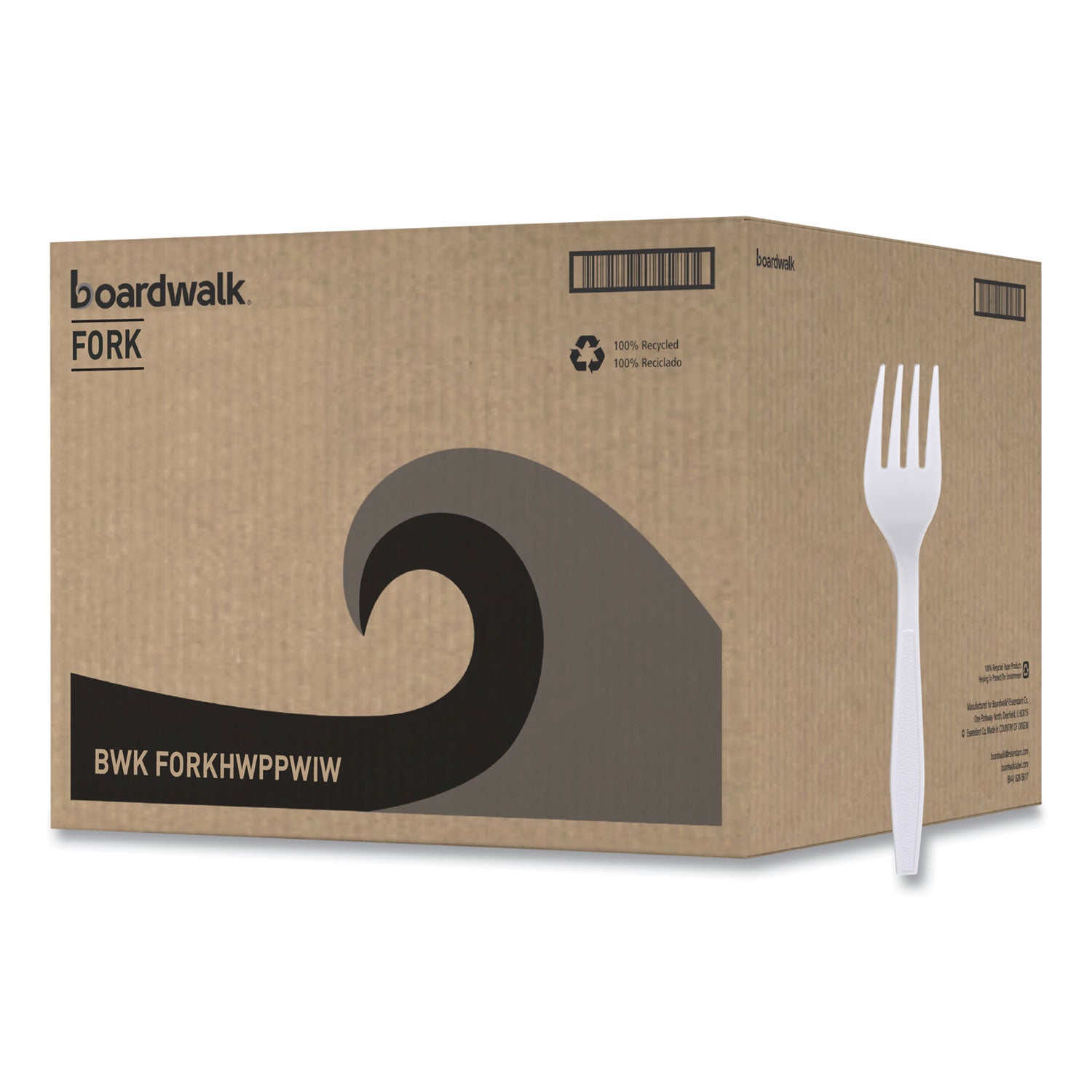 Boardwalk Heavyweight Wrapped Polypropylene Cutlery, Fork, White, 1,000/Carton (FORKHWPPWIW)