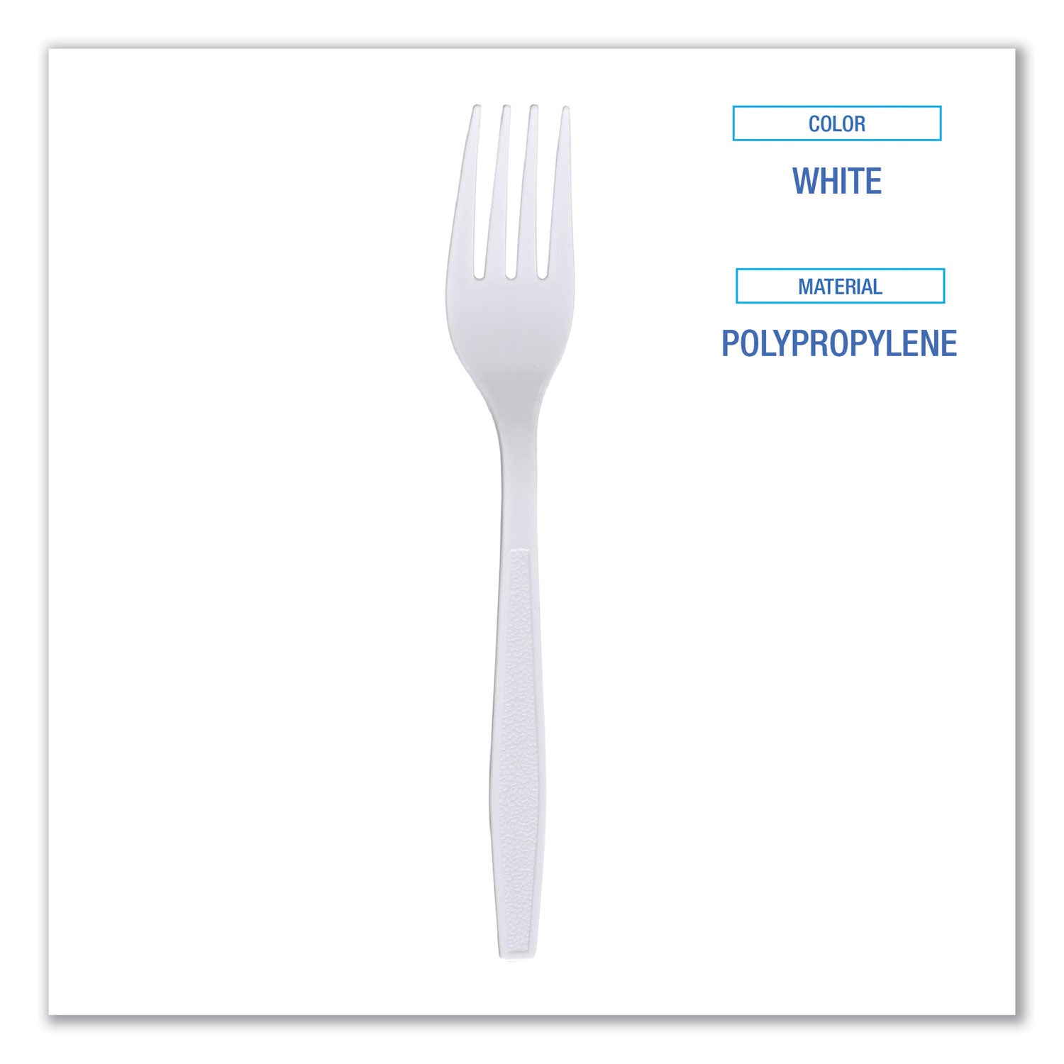 Boardwalk Heavyweight Wrapped Polypropylene Cutlery, Fork, White, 1,000/Carton (FORKHWPPWIW)