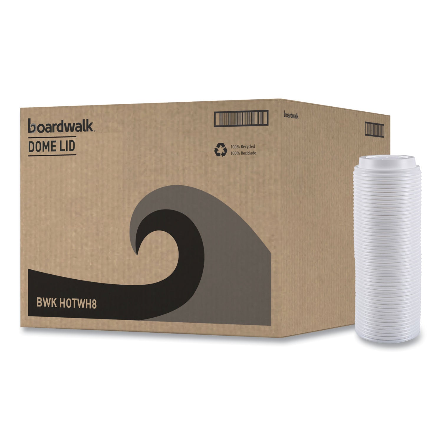 Boardwalk Hot Cup Lids, Fits 8 oz Hot Cups, White, 50/Sleeve, 20 Sleeves/Carton (HOTWH8)