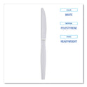 Boardwalk Heavyweight Polystyrene Cutlery, Knife, White, 1000/Carton (KNIFEHW)
