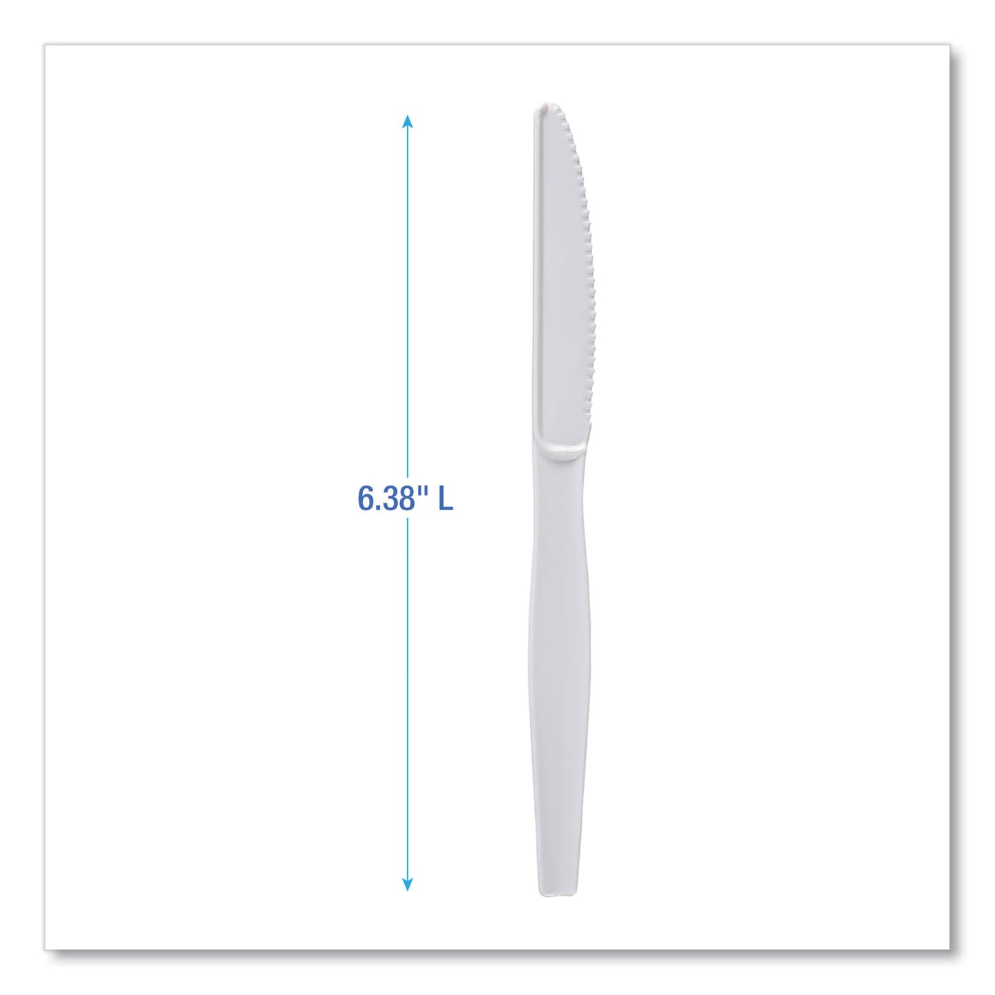 Boardwalk Heavyweight Polystyrene Cutlery, Knife, White, 1000/Carton (KNIFEHW)
