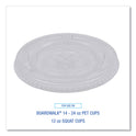 Boardwalk PET Cold Cup Lids, Fits 14 oz to 24 oz Plastic Cups, Clear, 100/Sleeve, 10 Sleeves/Carton (PETSTRAW)