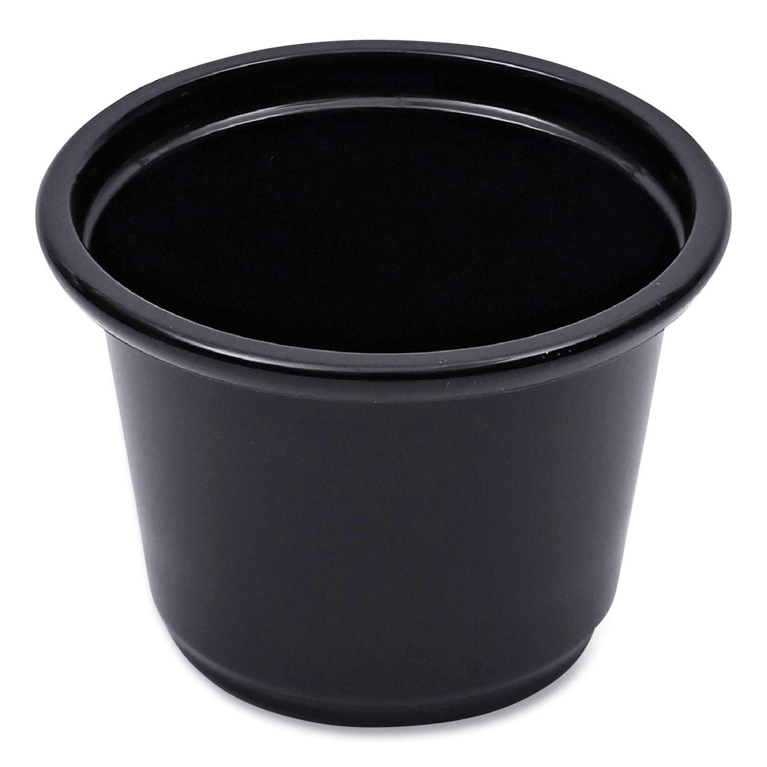 Boardwalk Souffle/Portion Cups, 1 oz, Polypropylene, Black, 20 Cups/Sleeve, 125 Sleeves/Carton (PRTN1BL)