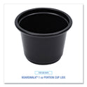 Boardwalk Souffle/Portion Cups, 1 oz, Polypropylene, Black, 20 Cups/Sleeve, 125 Sleeves/Carton (PRTN1BL)