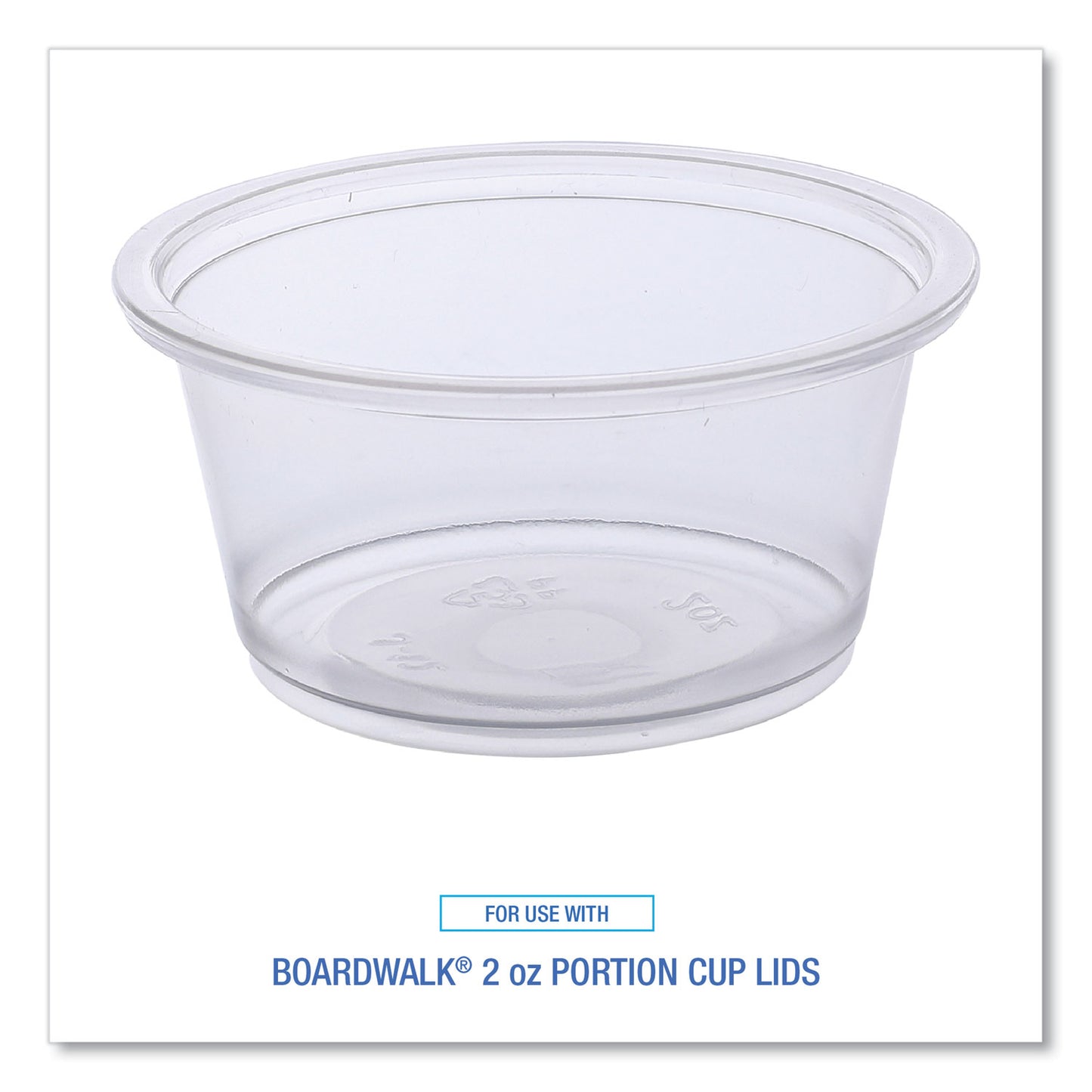 Boardwalk Souffle/Portion Cups, 2 oz, Polypropylene, Clear, 20 Cups/Sleeve, 125 Sleeves/Carton (PRTN2TS)