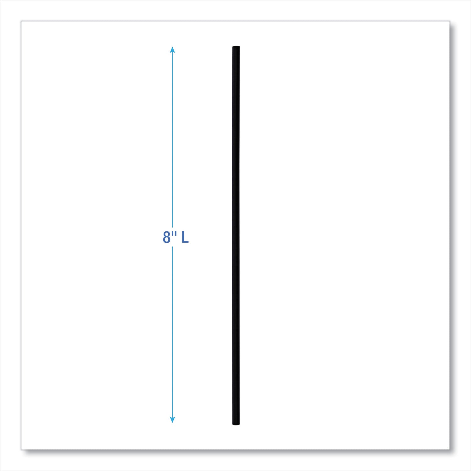 Boardwalk Cocktail Straws, 8", Polypropylene, Black, 5,000/Carton (SLSTUBL)