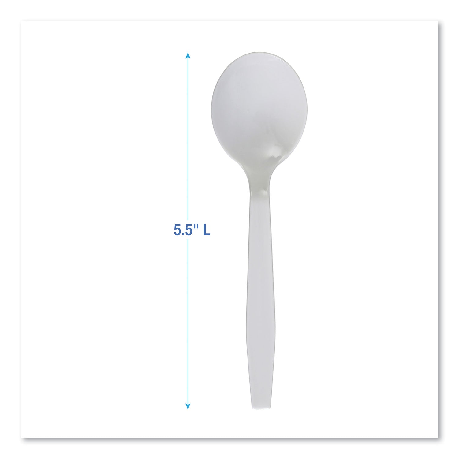 Boardwalk Mediumweight Polystyrene Cutlery, Soup Spoon, White, 1,000/Carton