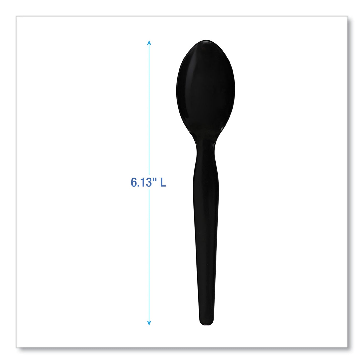 Boardwalk Heavyweight Polystyrene Cutlery, Teaspoon, Black, 1000/Carton (SPOONHWBLA)