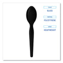 Boardwalk Heavyweight Polystyrene Cutlery, Teaspoon, Black, 1000/Carton (SPOONHWBLA)