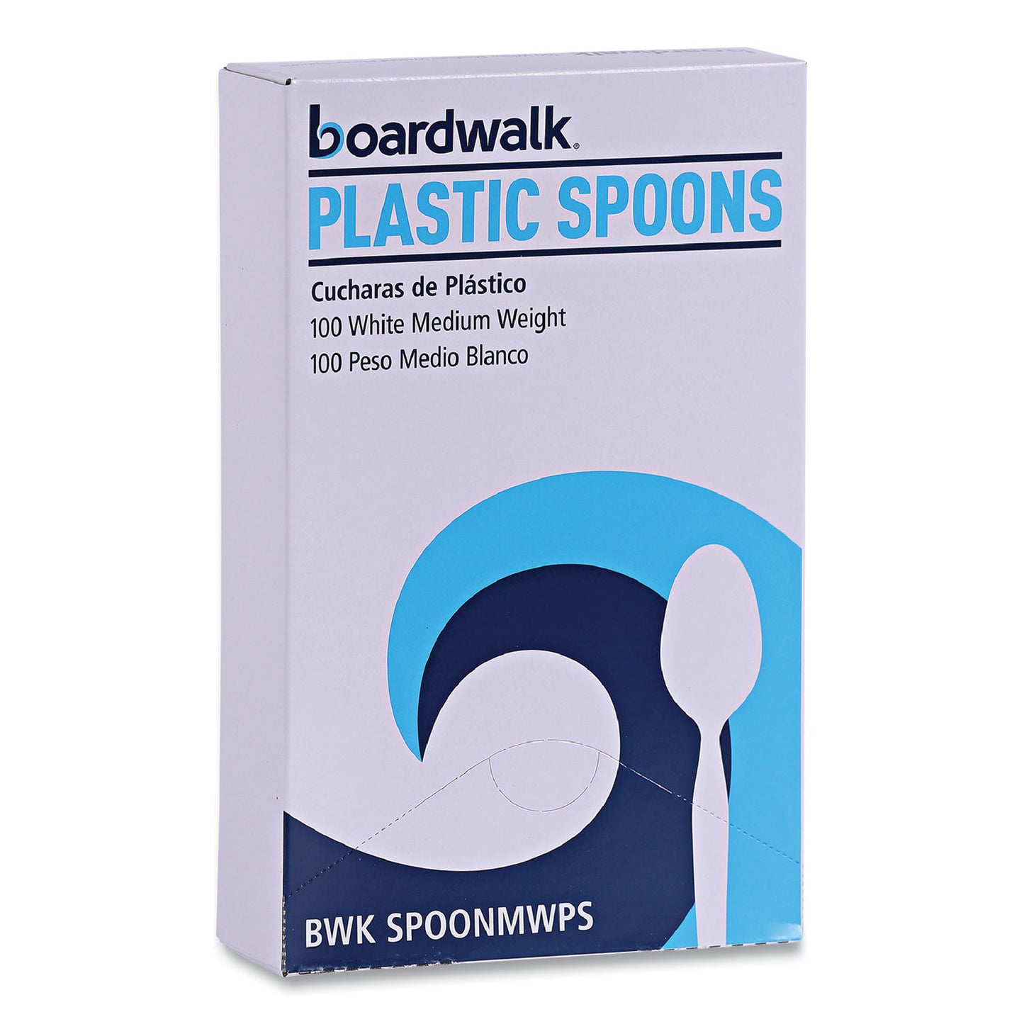 Boardwalk Mediumweight Polystyrene Cutlery, Teaspoon, White, 10 Boxes of 100/Carton (SPOONMWPSCT)