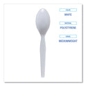 Boardwalk Mediumweight Polystyrene Cutlery, Teaspoon, White, 10 Boxes of 100/Carton (SPOONMWPSCT)