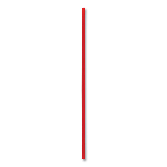 Boardwalk Single-Tube Stir-Straws,5.25", Polypropylene, Red, 1,000/Pack, 10 Packs/Carton (STRU525R10)