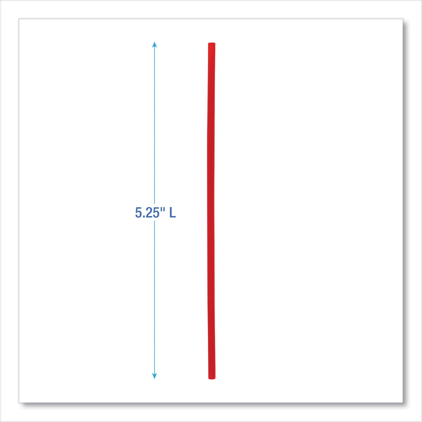 Boardwalk Single-Tube Stir-Straws,5.25", Polypropylene, Red, 1,000/Pack, 10 Packs/Carton (STRU525R10)