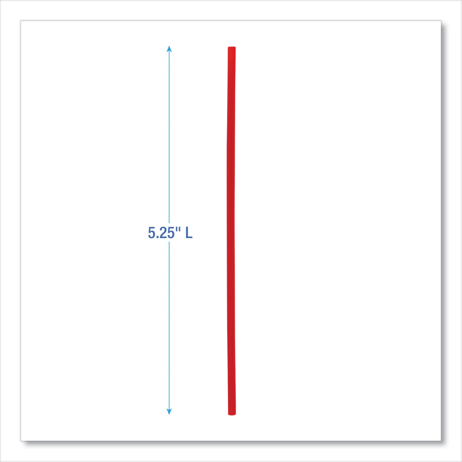 Boardwalk Single-Tube Stir-Straws,5.25", Polypropylene, Red, 1,000/Pack, 10 Packs/Carton (STRU525R10)