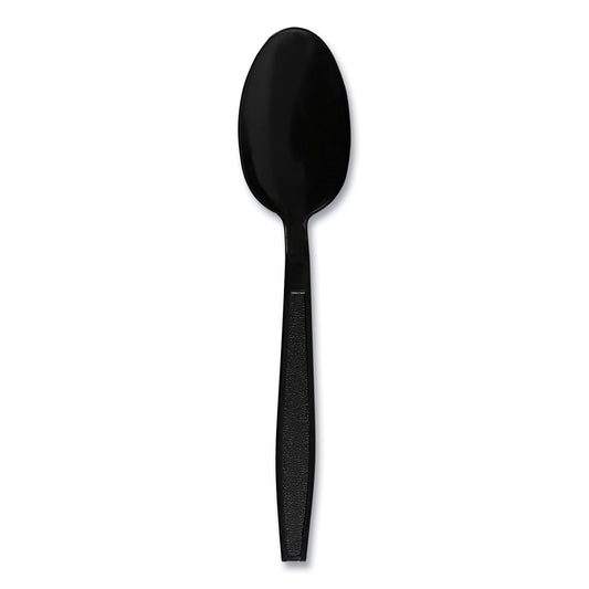 Boardwalk Heavyweight Polypropylene Cutlery, Teaspoon, Black, 1000/Carton (TEAHWPPBLA)