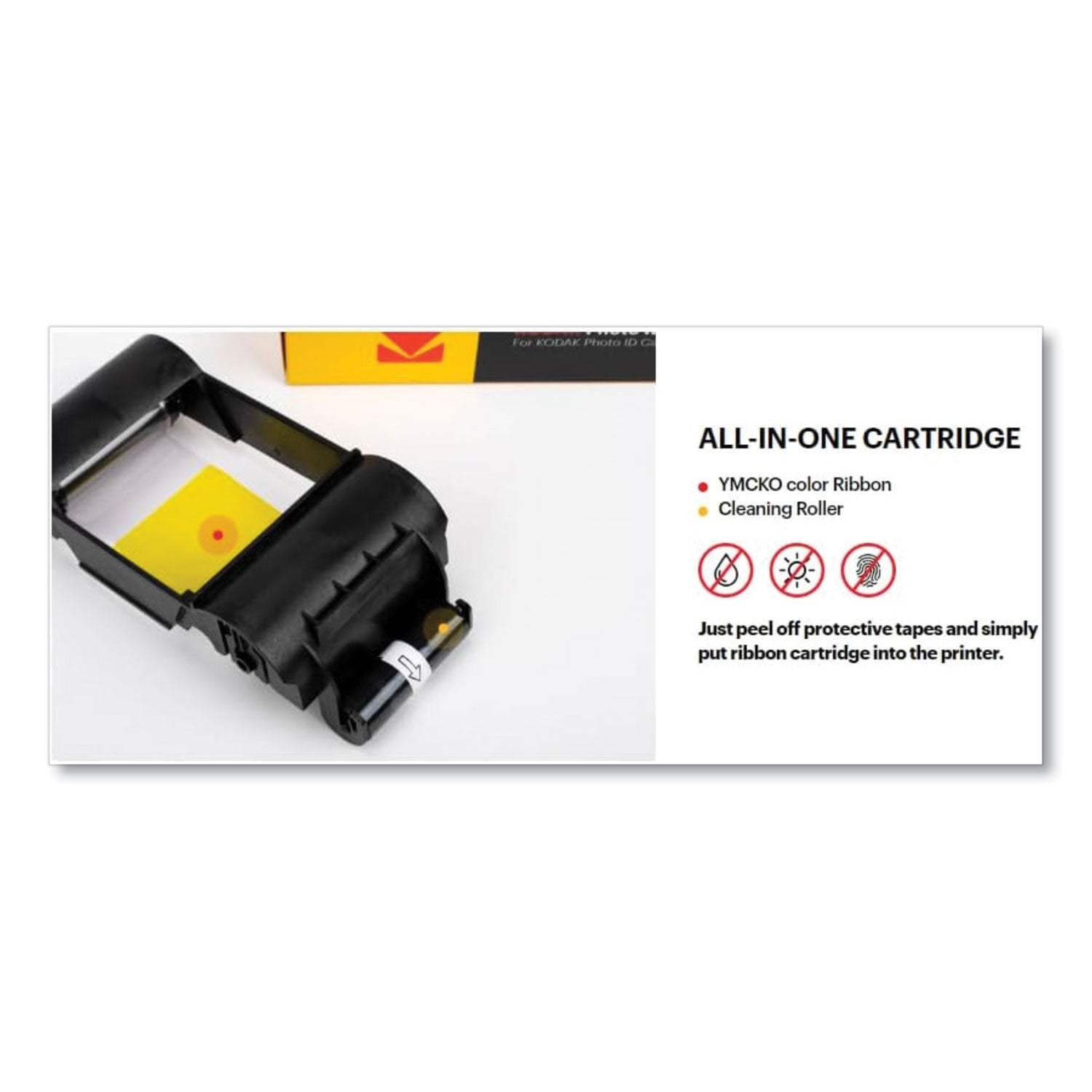 Kodak Photo ID Color Ribbon Kit, Black/Cyan/Magenta/Yellow (653619)