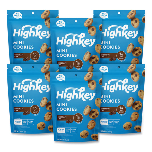 HighKey Chocolate Chip Cookies, 2 oz, Bag, 6/Carton (60000270)