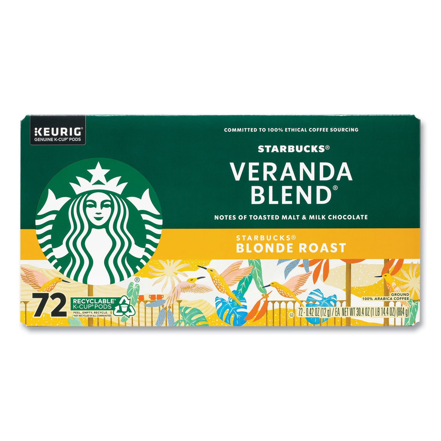 Starbucks Veranda Blend Coffee K-Cups, 72/Carton (22002161)