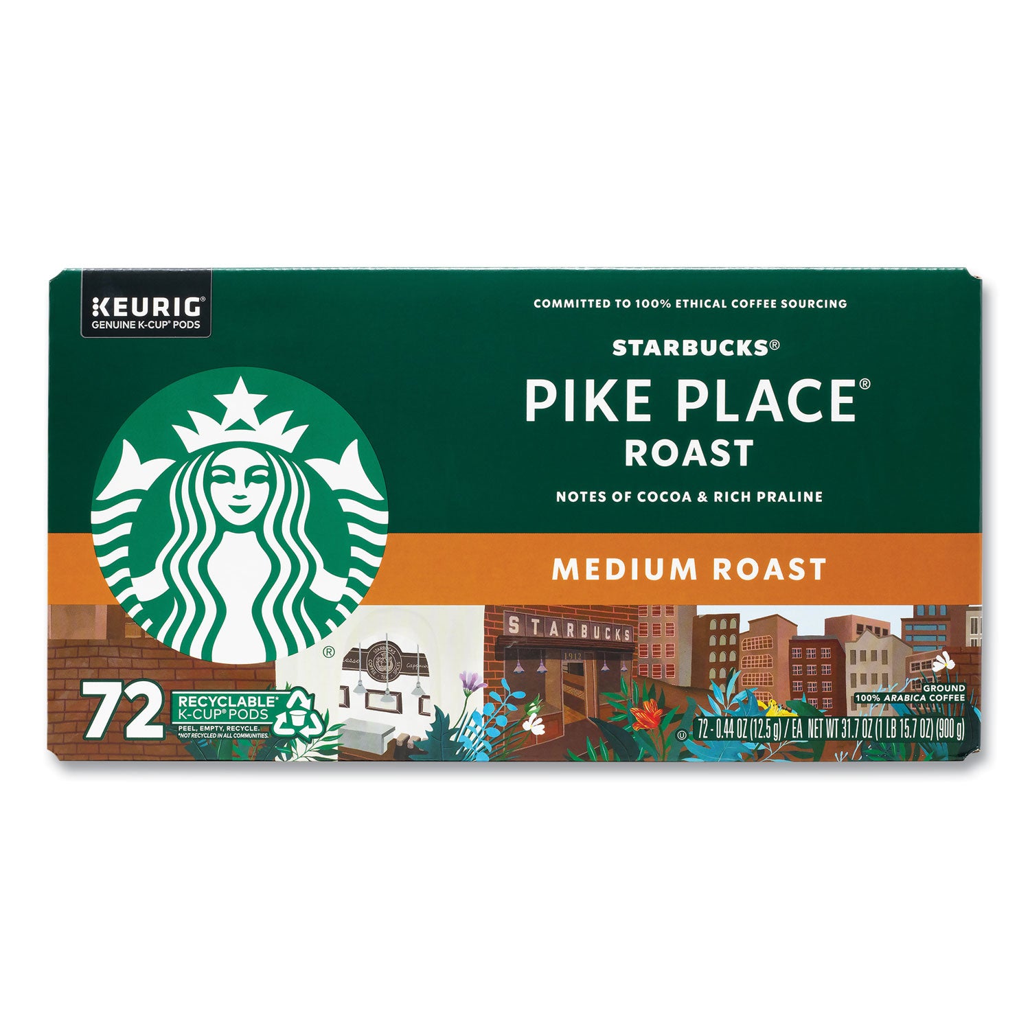 Starbucks Pike Place Coffee K-Cups, 72/Carton (22002158)