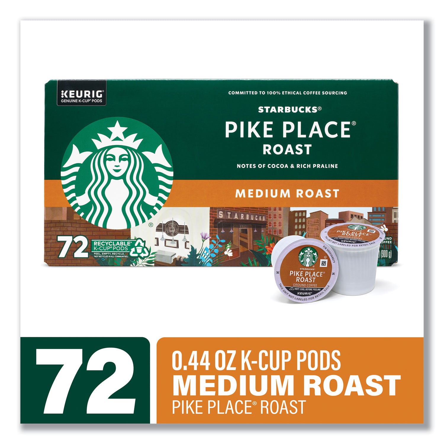 Starbucks Pike Place Coffee K-Cups, 72/Carton (22002158)