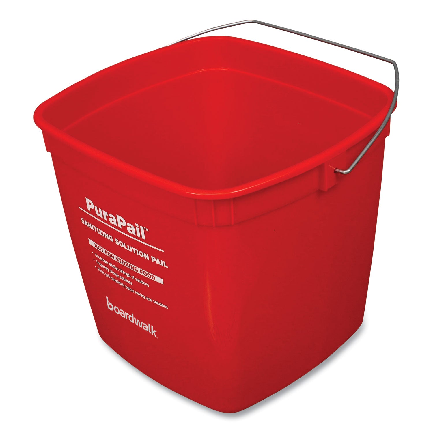 Boardwalk PuraPail, 6 qt, Polypropylene, Red/White (6QTREDBKT)