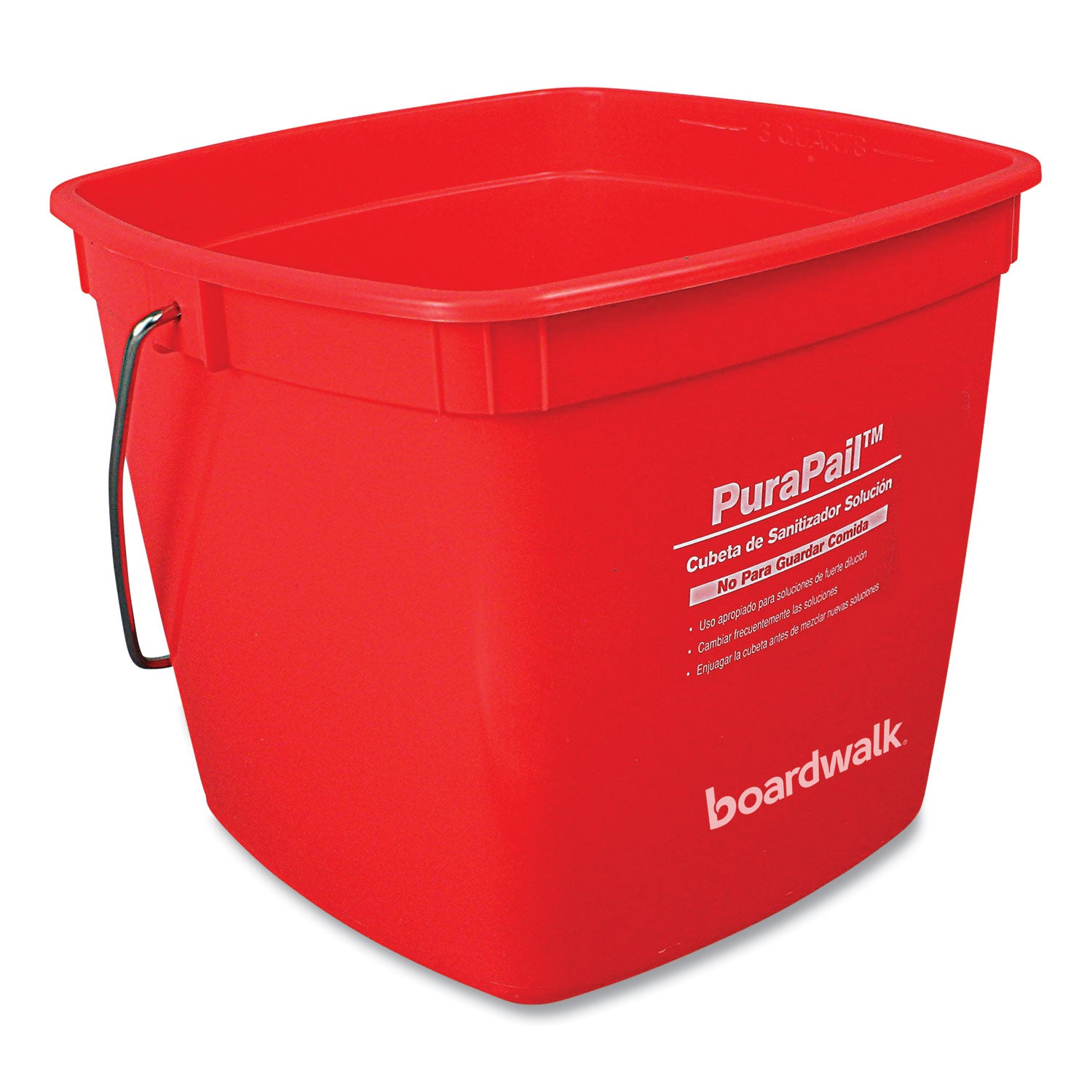 Boardwalk PuraPail, 6 qt, Polypropylene, Red/White (6QTREDBKT)