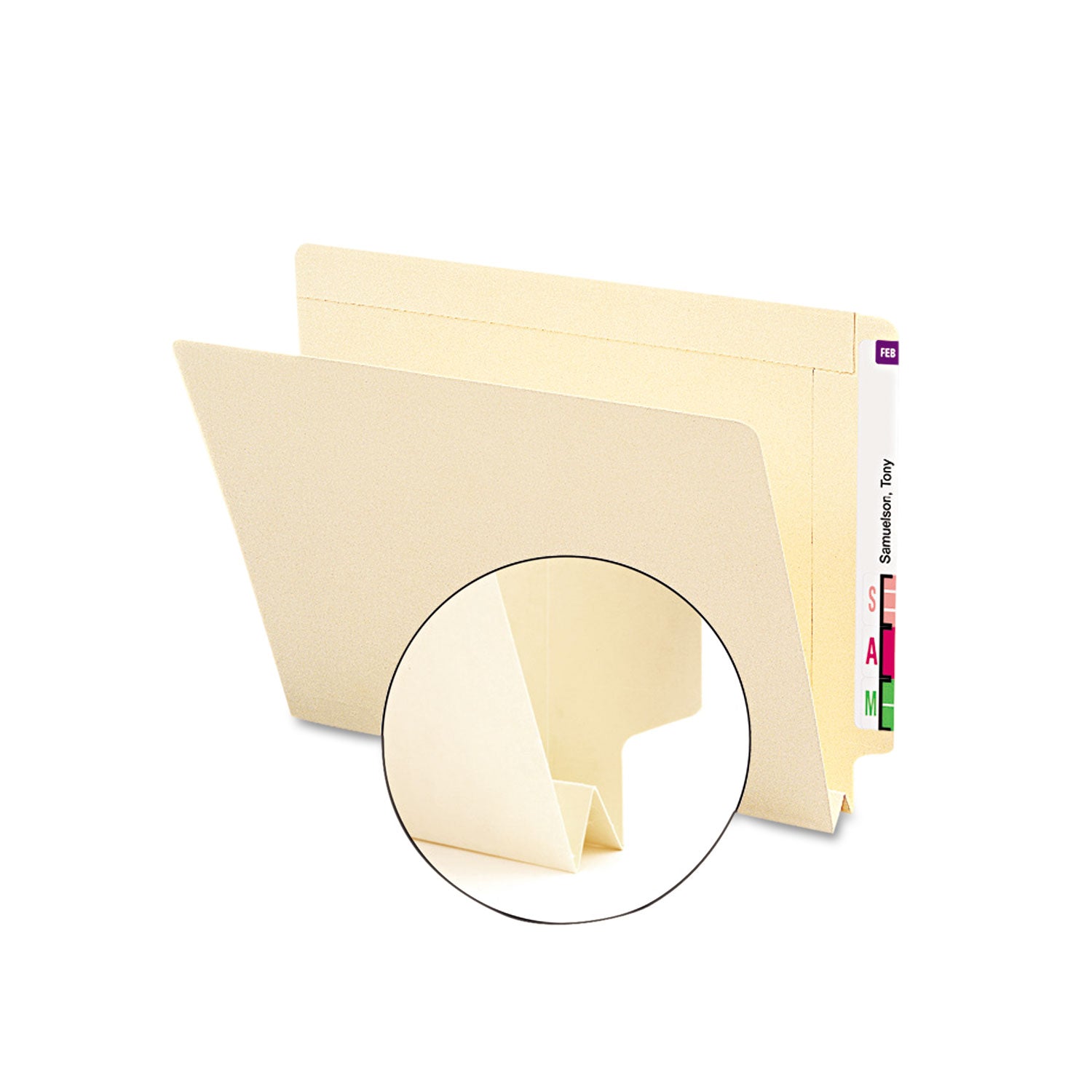 Smead Heavyweight Manila End Tab Expansion Folders, Straight Tabs, Letter Size, 1.5" Expansion, 50/Box (24275)