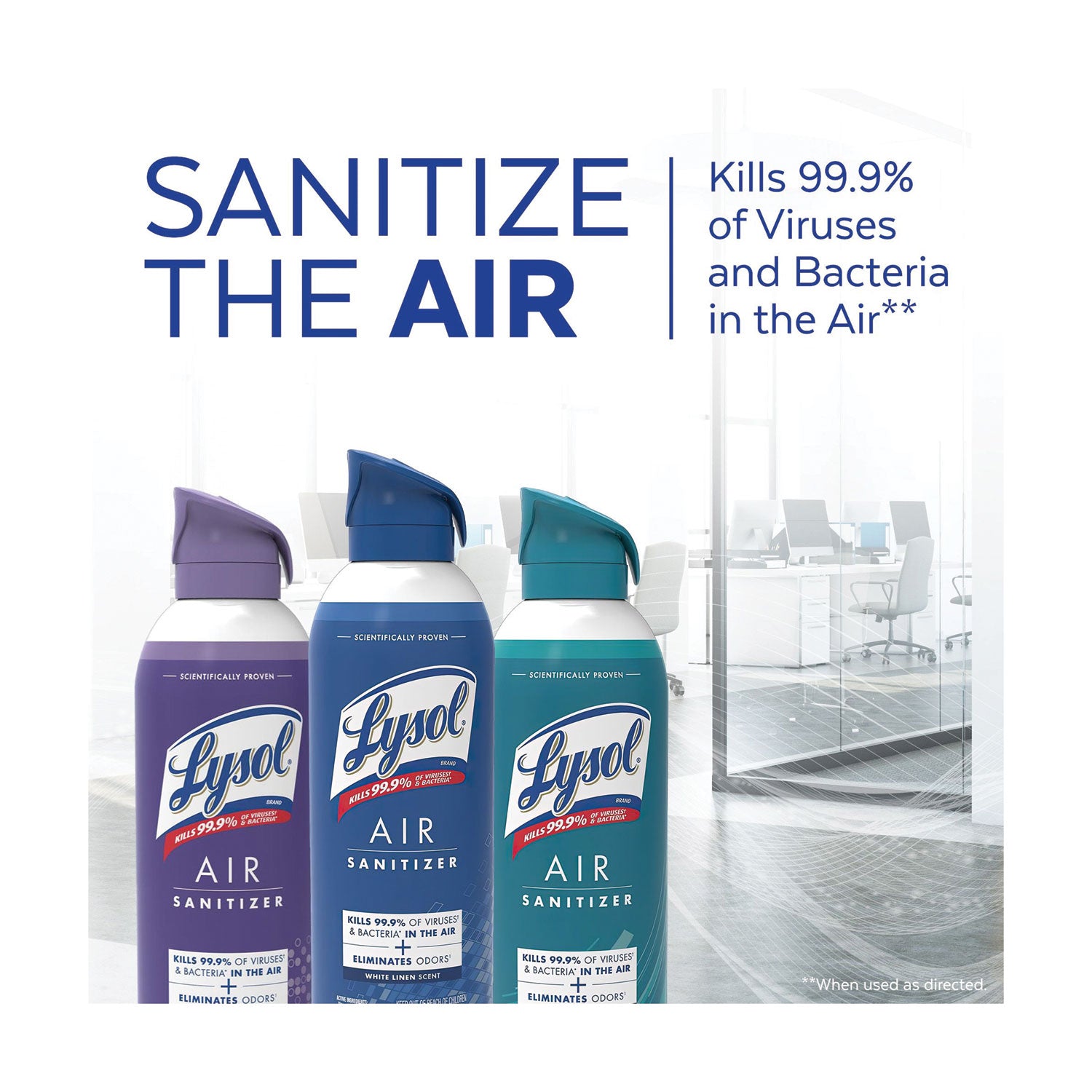 LYSOL Air Sanitizer Spray, Simple Fresh, 10 oz Aerosol Spray, 6/Carton (99350CT)